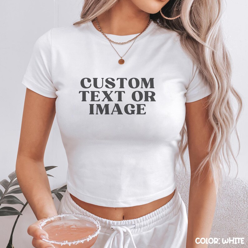 Trendy Custom Text Baby Tee, Aesthetic Personalized Made Shirt for