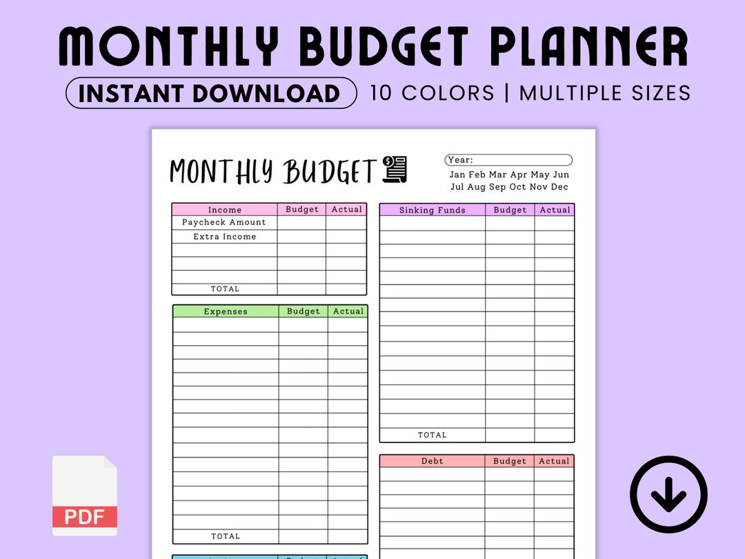 MONTHLY Budget Overview Template Printable Budget Binder Etsy MONTHLY Budget Overview Template Printable Budget Binder Etsy