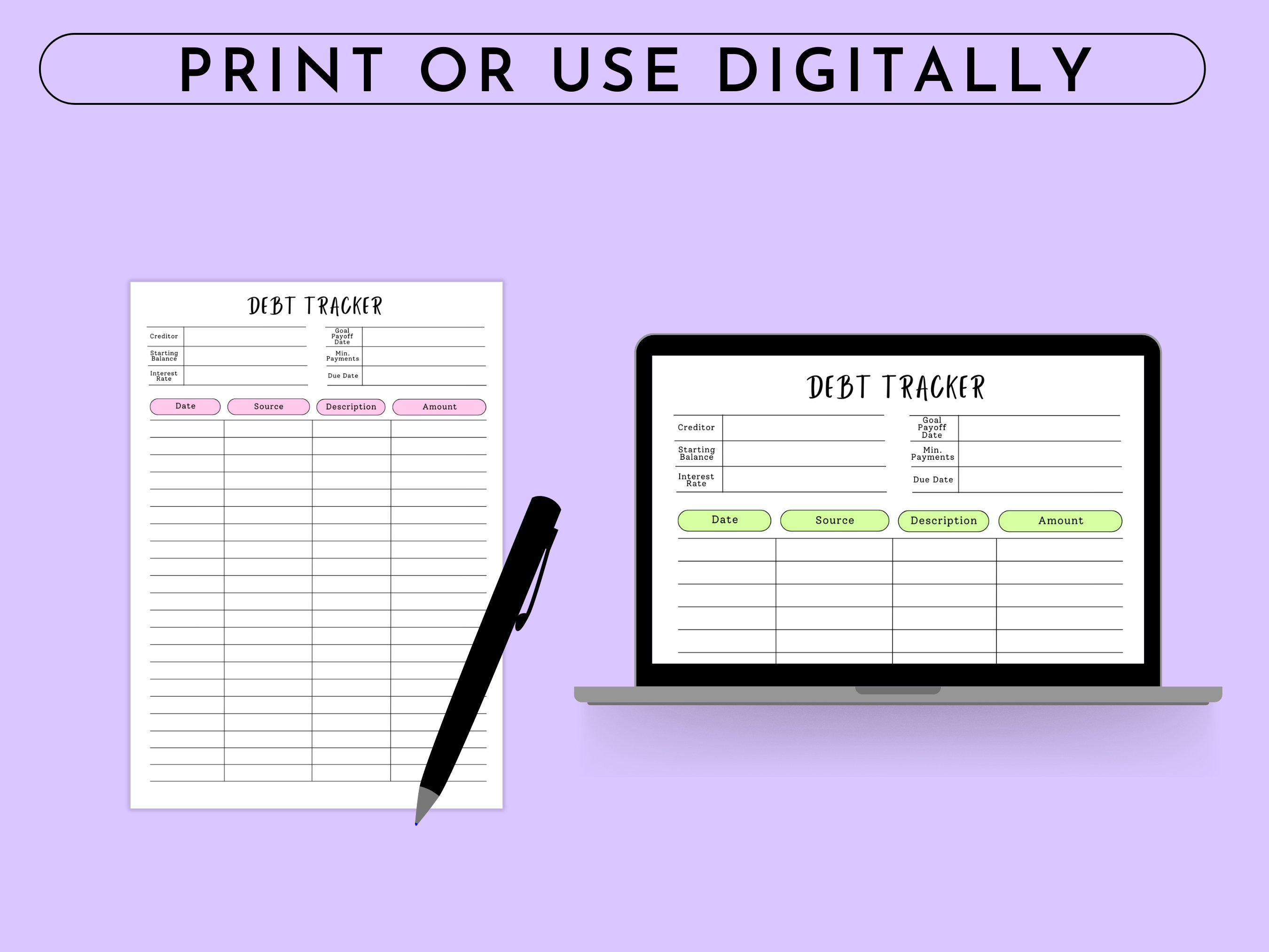 Debt Snowball Tracker Printable Debt Progress Tracker - Etsy