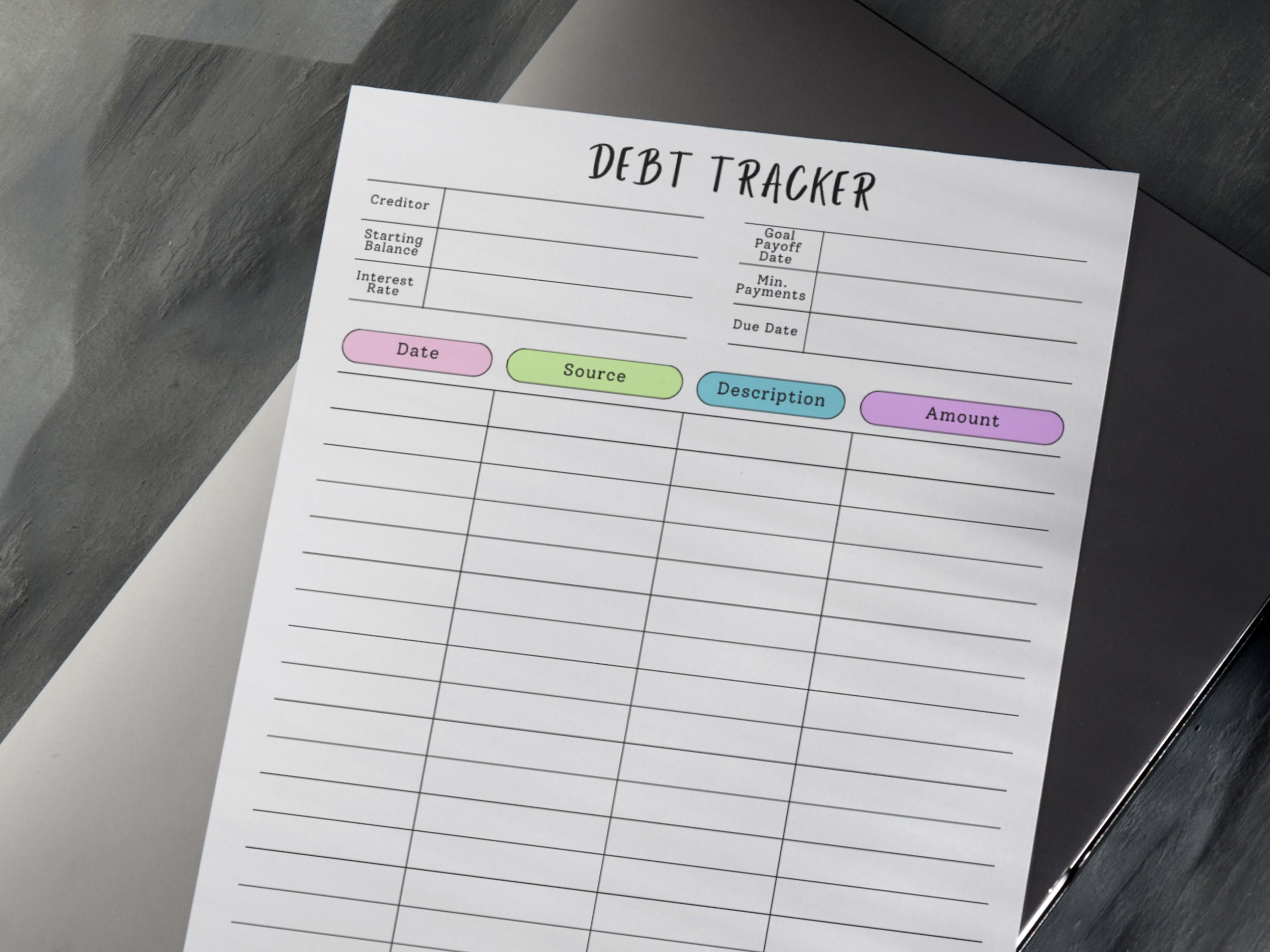 Debt Snowball Tracker Printable, Debt Progress Tracker Editable, Debt ...
