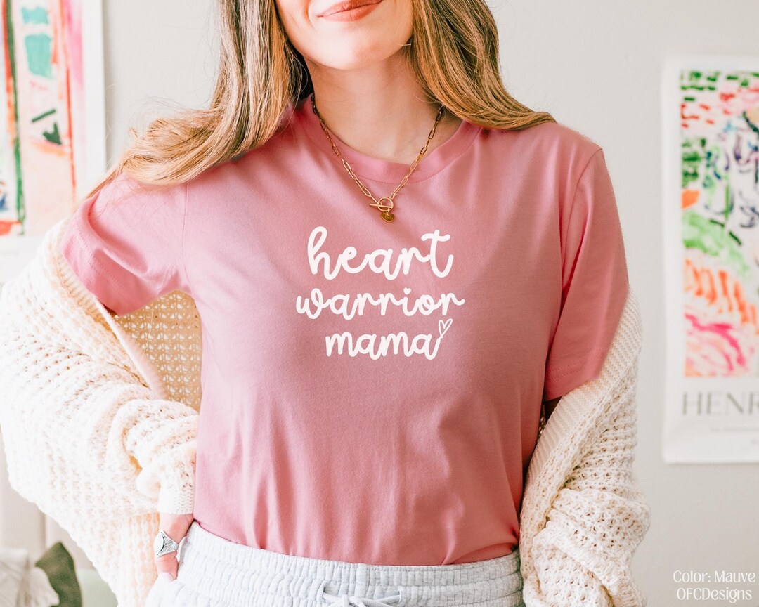 Heart Warrior Mama Shirt CHD Awareness Mom Tshirt Heart Mommy Tees ...