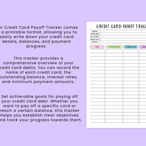 Bearbeitbarer Kreditkarten-Zahlungs-Tracker, druckbarer Kreditkartenzahlungs-Tracker, Kreditkartenzahlungs-Tracker, Kreditkartenzahlungs-Tracker, A4 / A5 / Letter Bild 2