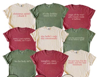 Gen Z Sarcastic Christmas Phrase Shirts, Matching Family Christmas Party Shirts, Group Friendsmas TShirts, Funny Christmas Tee
