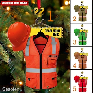 Personalized Heavy Equipment Operator Safety Vest, Personalized 2D Flat Worker Vest Ornament Gifts for Builder,Gift For Construction Worker