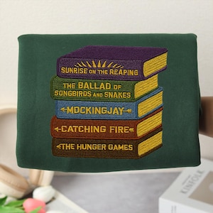 Book And Movies Embroidery Sweatshirt, Gift for Book Lover, Embroidery May The Odds Be Ever In Your Favor, Bookish Embroidery, Mockingjay