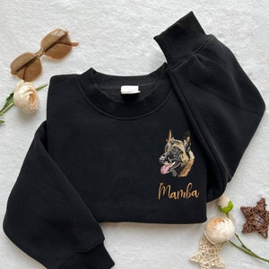 Custom Pet Embroidered Sweatshirt, Personalized Dog Sweatshirt, Cat Sweatshirt,Embroidered Pet Face Sweatshirt,Cat Lover Gift,Dog Lover Gift