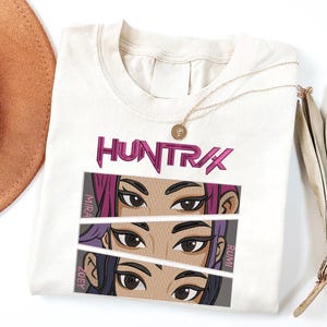 Huntrix Demon Hunter KPOP Band Embroidery Sweatshirt, Kpop Idol Group Shirt, Mira, Rumi, Joey Shirt, Gift for Huntrix Fan, Anime Lover Gifts