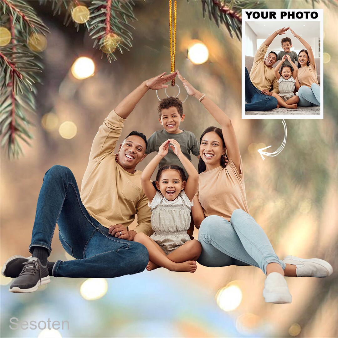 Custom Family Photo Ornament, Photo Ornaments, Photo Ornament Christmas ...