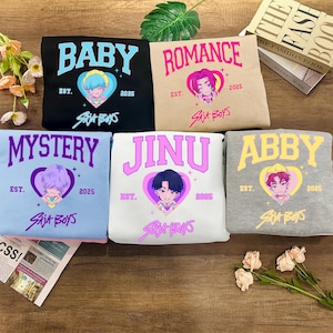S.a.j.a B0ys Boy Band-shirt, Kpop Demon Hunter-T-shirt, cadeau voor Kpop-fans, Demon Hunters-shirt, Jinu, Baby, Abby, Romance, Mystery Saja Boys-shirt