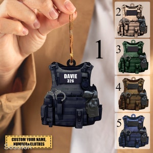 Personalized Police Christmas Ornament, Police Bulletproof, Bulletproof Police Vest Ornament, Police Outfit Ornament, Christmas Gifts
