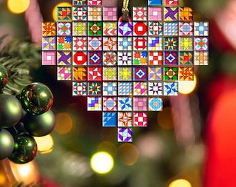 Ornament Gorgeous Quilting Blocks, Christmas Ornament, Gift For Quilter, Acrylic Ornament, Xmas Gift, Gift For Her, Christmas Gift