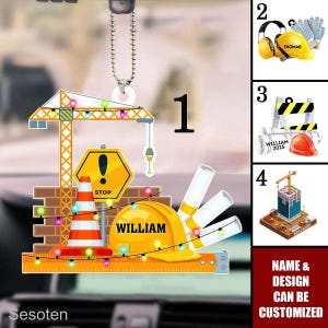 Decorazione personalizzata per cantiere, decorazione natalizia per operai edili, decorazione per operai edili, regalo per operai edili