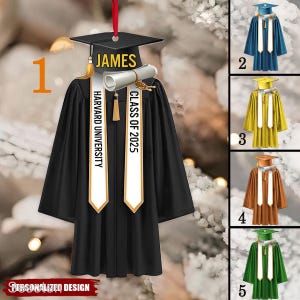 Personalized Graduation Ornament, Personalized Class of 2025 Ornament, High School Graduation Gift, College Graduated, New Graduate Gift