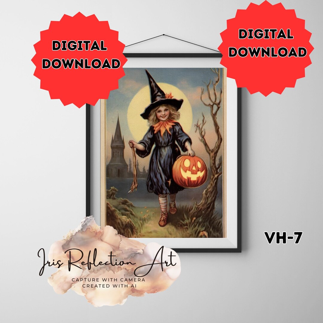 Vintage Halloween Wall Art Enchanting Witchful Décor DIGITAL Etsy