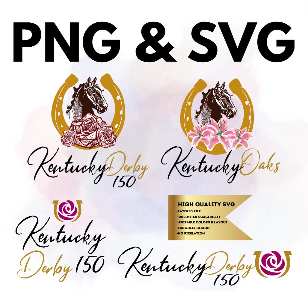Kentucky Derby 150, Kentucky Derby Logos, Kentucky Derby 2024, Horses, Roses, Kentucky Logo
