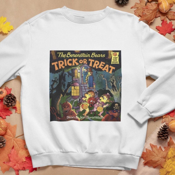 Fun Vintage Halloween Sweatshirt for Women Berenstain Bears Sweatshirt for Halloween Trick or Treat for Mom Halloween Trendy Sweatshirt