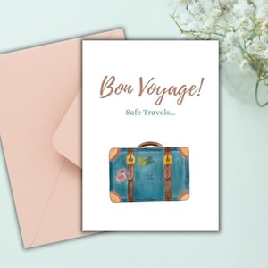 Abschiedskarte für Freund, Abschiedskarte für einen Boss, Abschiedskarte für Coworker, Bon Voyage Card Downloadable, Abschiedskarten Koffer