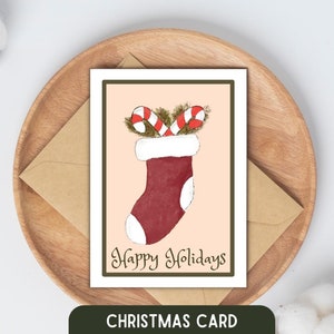 Biglietto di auguri natalizio fatto a mano, biglietto di auguri natalizio stampabile, biglietto di auguri natalizio, biglietto regalo natalizio, biglietto di auguri di buone feste