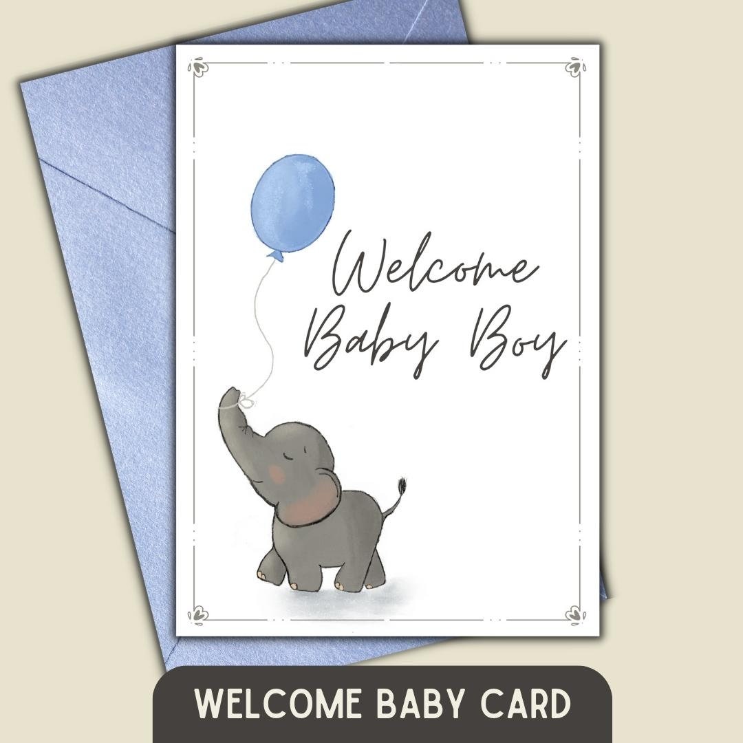 Baby Boy Card Baby Card Printable New Baby Etsy