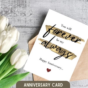 Cartão de aniversário de casamento para esposa, marido, ela, ele, casal, cartão de aniversário de casamento, você será para sempre meu sempre, aniversário de namoro
