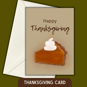 Happy Thanksgiving Card, Thanksgiving Card Printable, Happy Thanksgiving Card Digital download, Fall Card, Fall Greeting Card, Pumpkin Pie
