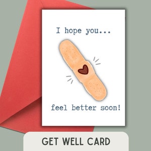 Carte de rétablissement, carte de rétablissement, carte de rétablissement à imprimer, cartes de santé mentale, pansement, carte J'espère que vous vous sentirez mieux, carte de santé mentale