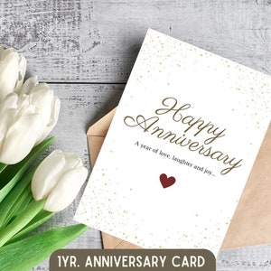 One year Anniversary Card for Boyfriend, Anniversary Card for Wife, One Year Anniversary Card for Husband, Anniversary Card for Girlfriend