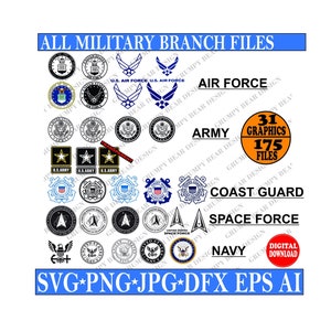 Military Branches Patch Set - 3 Circular Military Patches (One Each: Air  Force, Army, Coast Guard, Marines, Navy, and Space Force)