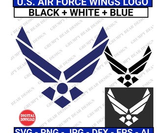 U.S. Air Force Wings, US Air Force Wings Outline, Air Force Logo, Air Force SVG, Air Force Png, Instant Download, Veteran Svg, Military Svg