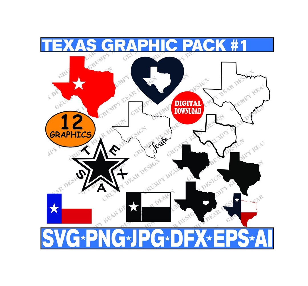 Take State Graphics Texas State Svg Png, 12 Graphics, Digital Download, Instant Download ...