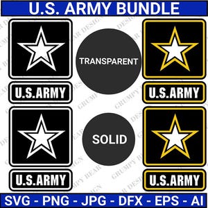 Logotipo do Exército dos EUA, Exército Svg, Logotipo do Exército, 4 Gráficos, Transparente, Estrela do Exército, Download Digital, Arquivo de Corte, Sublimação, Cricut, Impressão sob Demanda