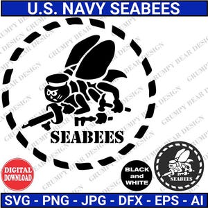 Navy Seabees, SVG, Seabees Png, veteran, Militär, sofortiger Download, Cricut, Laser, Schneidedatei, Sublimation, Print On Demand, POD