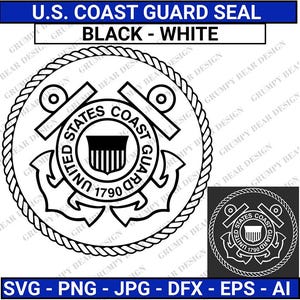 Sceau de la garde côtière américaine, logo de la garde côtière, Svg USCG, Svg de la garde côtière, téléchargement immédiat, laser, Cricut, fichier de coupe, sublimation, impression à la demande