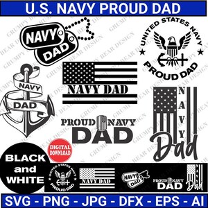 US Navy Dad, stolzer Navy Dad, Navy SVG, Bundle, Sailor, Schnittdatei, Sublimation, Print on Demand, Laser, POD, Instant Download