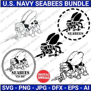 Navy Seabees, SVG, Seabees Png, veteran, Militär, sofortiger Download, Cricut, Laser, Schneidedatei, Sublimation, Print On Demand, POD