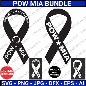 Pow & Mia Graphic, Pow Svg, Mia Svg, Prisoner of War, Missing in Action, Digital Download, Cut File, Military Veteran, Veteran, Sublimation