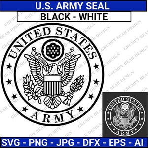 US Armee Siegel, Armee Logo, Armee Wappen, Armee SVG, Armee PNG, Armee Emblem, Schärfste Sterne, Schneidedatei, Sofort Download, Print on Demand, POD