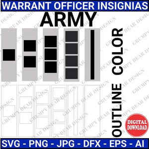 Insígnias de patente de suboficial do Exército dos EUA, suboficial chefe, patente de oficial do Exército, download instantâneo, arquivo cortado, impressão sob demanda, POD