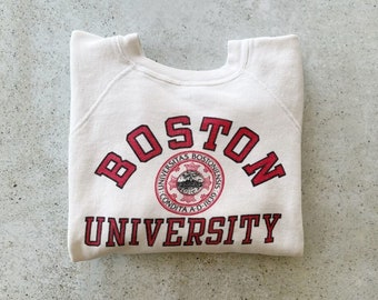 Vintage 90s Boston University Crewneck Sweatshirt, Boston University Shirt, Boston University Fan SHirt, Boston University Sweater/Hoodie