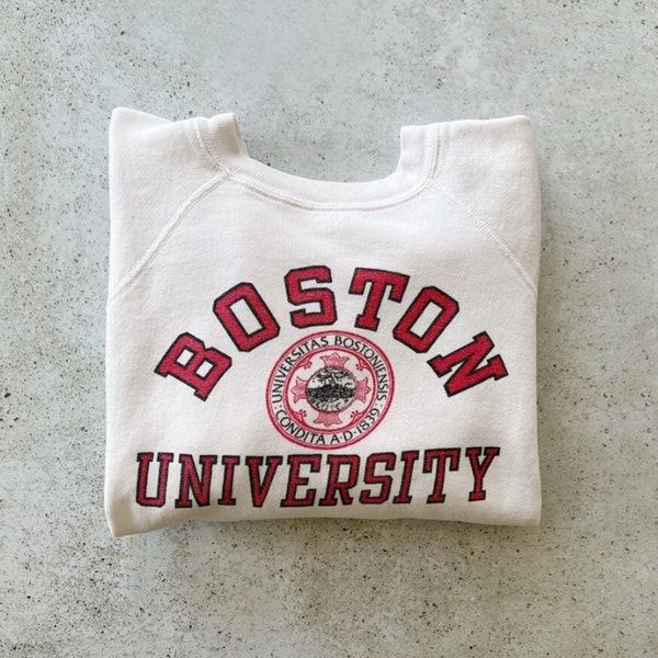 Vintage 90s Boston University Crewneck Sweatshirt, Boston University Shirt, Boston University Fan SHirt, Boston University Sweater/Hoodie