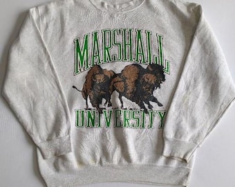 Vintage 90s Marshall University Crewneck Sweatshirt, Marshall University Shirt/Hoodie, Marshall University Fan Tee, Marshall Fan Shirt