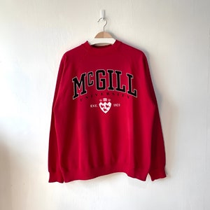 Vintage 90s Mcgill University Sweatshirt, Mcgill University Shirt, Mcgill University Gifts, Mcgill University Fan, Mcgill University Sweater image 1