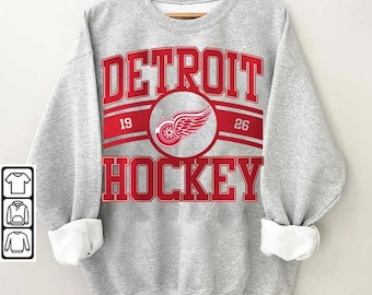 90s Detroit Red Wings Hockey Sweatshirt, Vintage Style Detroit Hockey Crewneck, Retro Detroit Hockey Shirt, Retro Detroit Ice Hockey Sweater
