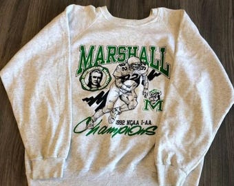 Vintage 90s Marshall University Crewneck Sweatshirt, Marshall University Shirt/Hoodie, Marshall University Fan Tee, Marshall Fan Shirt