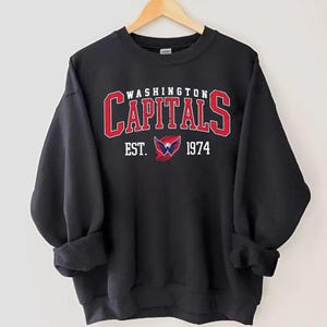 Washington Capitals Sweatshirt Crewneck, Vintage Capitals shirt, Washington Hockey Fan shirt, Hockey Tee, Capitals Sweatshirt
