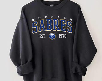 90s Buffalo Sabres Sweatshirt, Vintage Style Buffalo Hockey Crewneck, Retro Buffalo Hockey Shirt, Retro Buffalo Ice Hockey Sweater