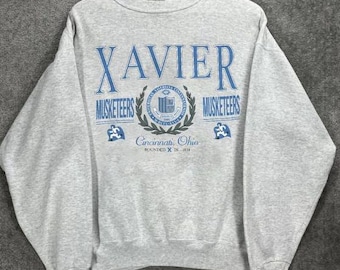 Vintage 90s Xavier University Crewneck Sweatshirt,  Xavier University Shirt,  Xavier University SHirt,  Xavier University Sweater/Hoodie
