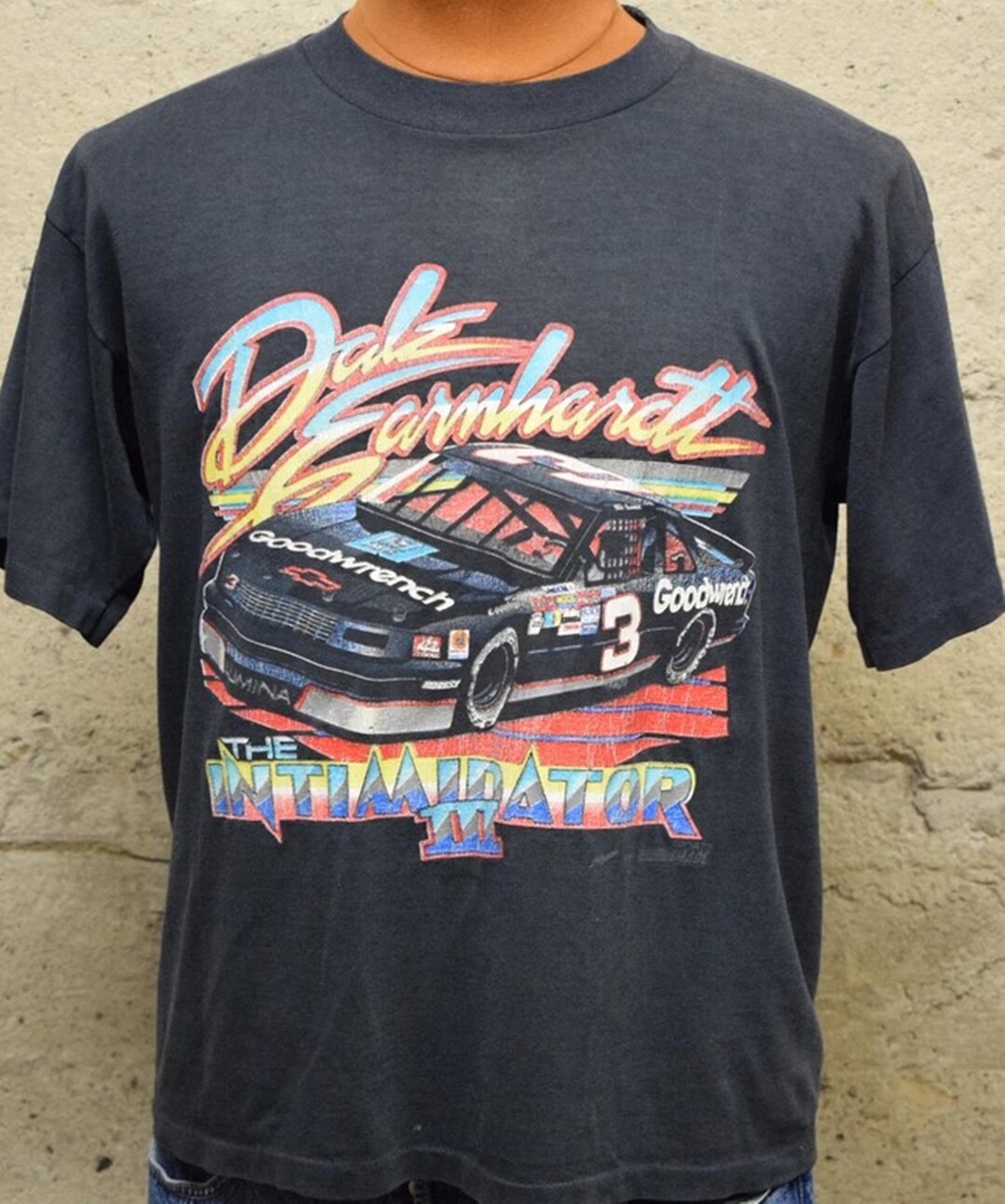 Nascar Dale Earnhardt Intimidator Embroidered Crew Neck Sweatshirt - As Is | Boardwalk Vintage