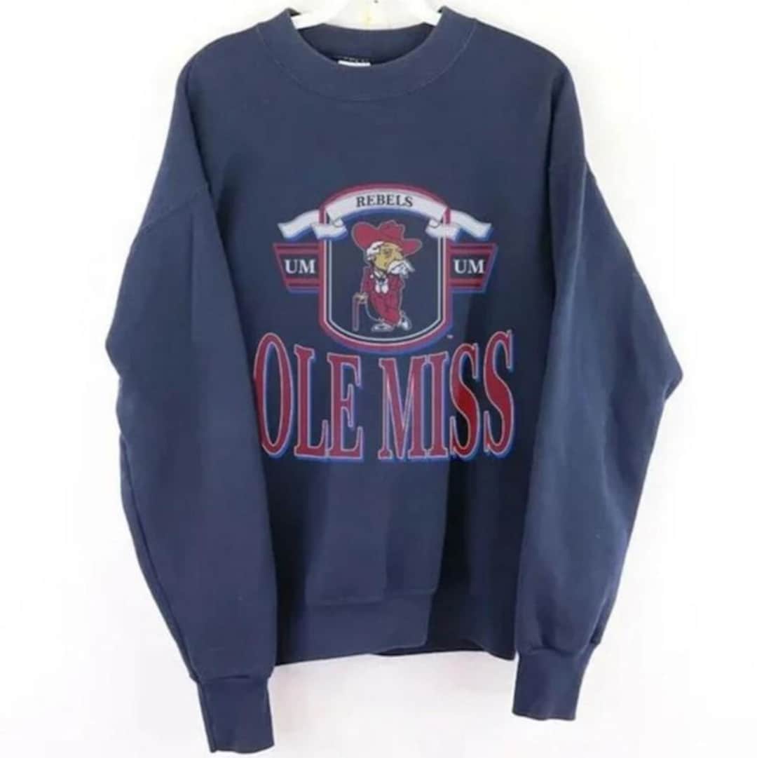 Vintage 90s Ole Miss Rebels University Crewneck Sweatshirt, Ole Miss ...