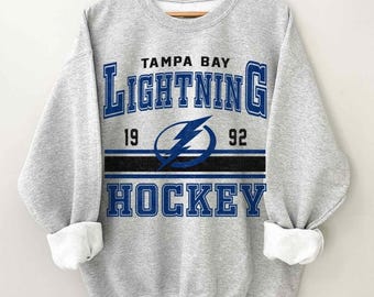 Vintage Tampa Bay Lightning Sweatshirt Crewneck, Vintage Lightning shirt, Tampa Bay Hockey Fan shirt, Hockey Tee, Lightning Sweatshirt